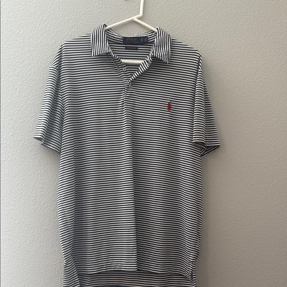 Polo by Ralph Lauren Black and White Striped Performance Polo